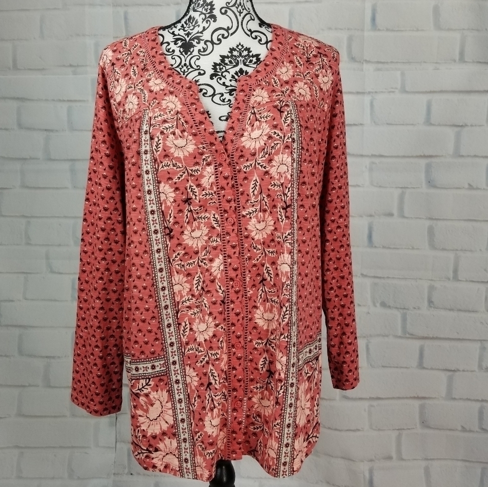 Style & co sz 2x long sleeve button front shirt